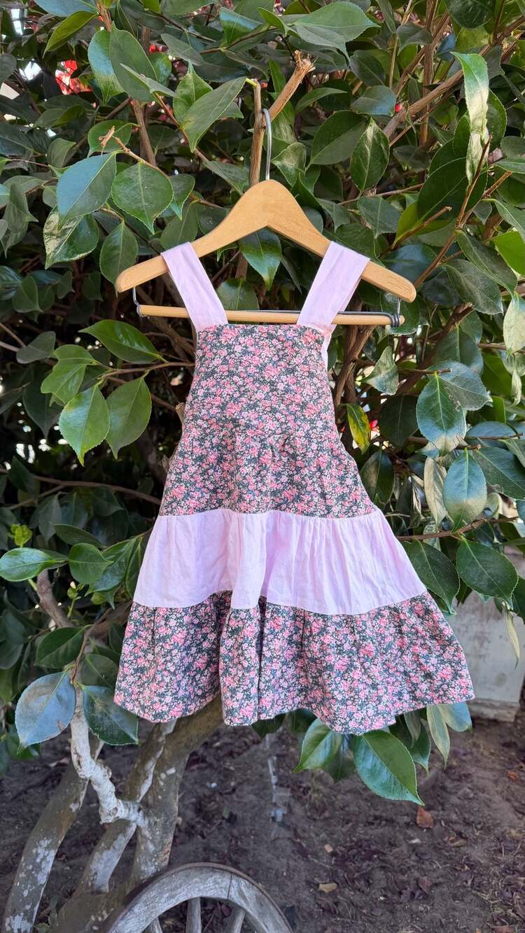 Vintage Handmade Tiered Floral Dress